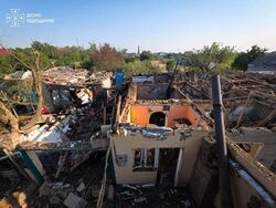 Зруйнований приватний будинок наступного ранку