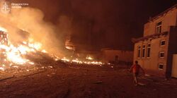 Пожежа на підприємстві Akkerman Distillery після влучання безпілотників