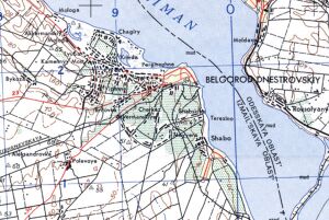 Білгород-Дністровський та передмістя на американській карті СРСР (1950).jpg