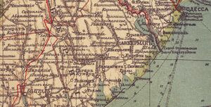 Карта Шокальського заходу Росії та ін. країн часів Першої Світової війни (1916).jpg